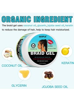 Goiple 16 OZ Braiding Gel Good for Twist, Locs, Braids, Edge No Flake Extra Hold High Shine Braid Gel & Edge Control, Loc Gel Long Lasting for Locks, Cornrows Smooths & Tames Frizz (Tea Tree)  - Image 2