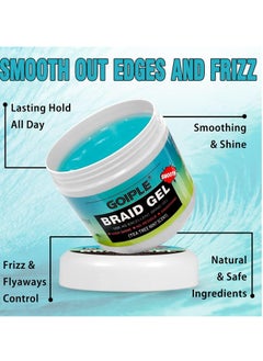 Goiple 16 OZ Braiding Gel Good for Twist, Locs, Braids, Edge No Flake Extra Hold High Shine Braid Gel & Edge Control, Loc Gel Long Lasting for Locks, Cornrows Smooths & Tames Frizz (Tea Tree)  - Image 3
