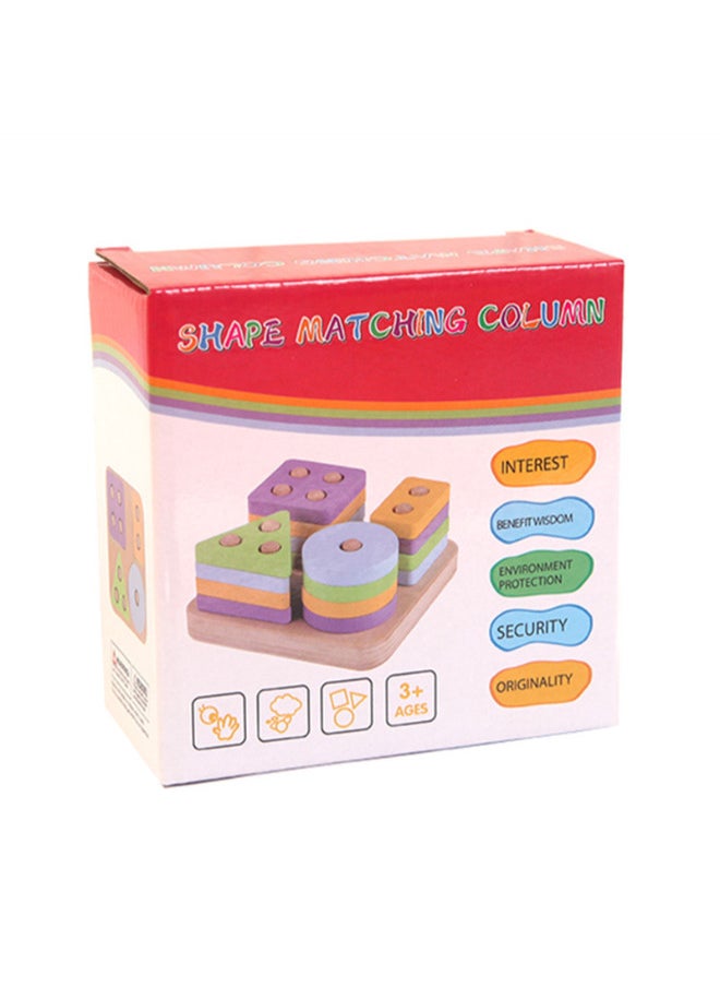 Montessori Wooden Toy for Kids, Building Blocks, Early Learning Educational Toys, Colorful Puzzle, for Boys and Girls 