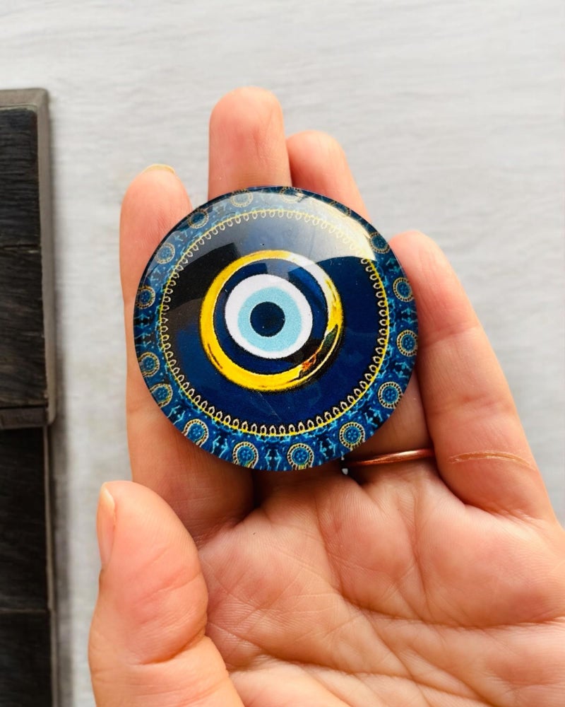 WARMINGO DE Evil Eye Fridge Magnet for Home Office or Main Door | Decorative Turkish Evil Eye | Bad Energy Protector | Home Decor (Design C) - Image 1