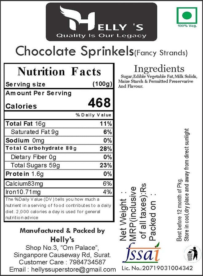 Helly's™ Chocolate Sprinkles (Chocolate Vermicelli) for Cake Decoration | 200 gm - Image 5