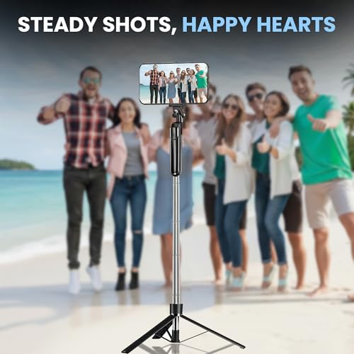 Kratos K18V2 Long Selfie Stick Tripod Stand 67 inch/1.7 M, 360° Rotation Handle for Anti Shake Shooting Tripod, Multifunctional Bluetooth Tripod for Mobile Phone for Vlogging, Live Stream & Travel - Image 2