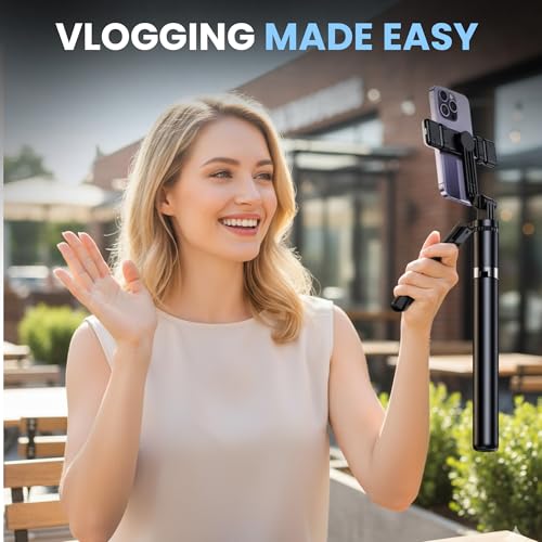 Kratos K18V2 Long Selfie Stick Tripod Stand 67 inch/1.7 M, 360° Rotation Handle for Anti Shake Shooting Tripod, Multifunctional Bluetooth Tripod for Mobile Phone for Vlogging, Live Stream & Travel - Image 4