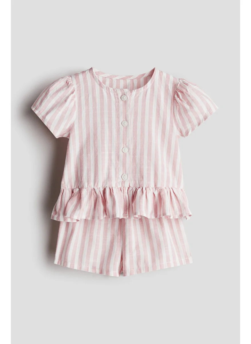 H&M 2-Piece Blouse And Shorts Set
