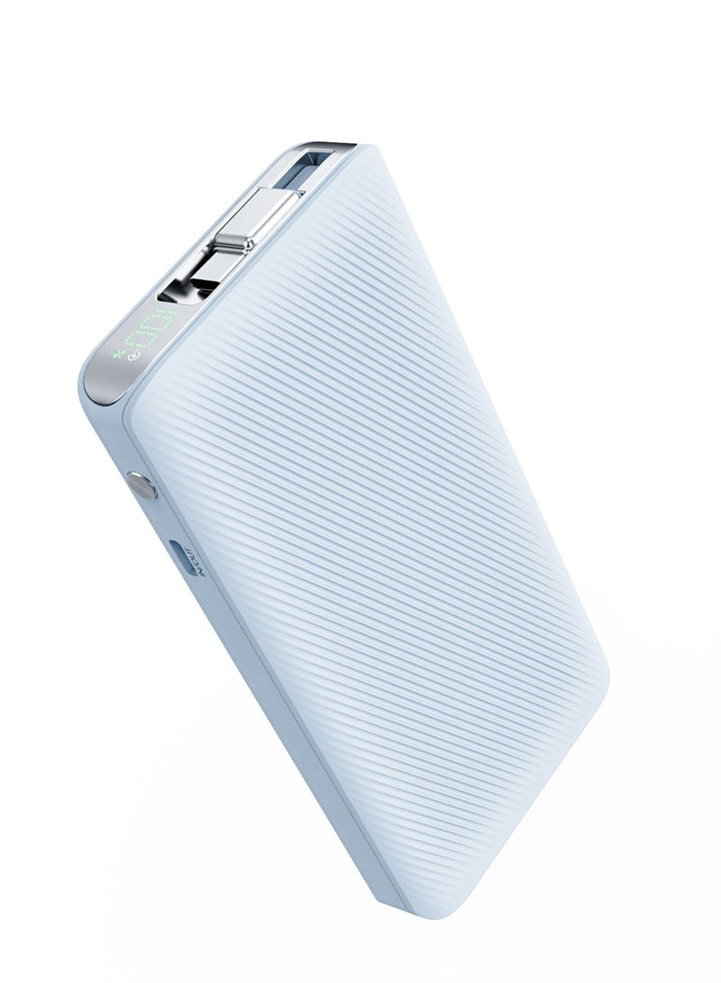 GRABIT GPOWER-100E 10,000mAh PD Power Bank – Built-in USB-C Cable, 20W Fast Charging, Compact Design - Image 3