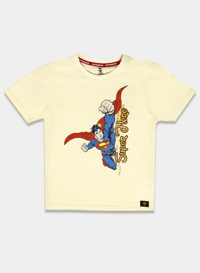 SUPERMAN Graphic Print Round Neck Fashion T-shirt