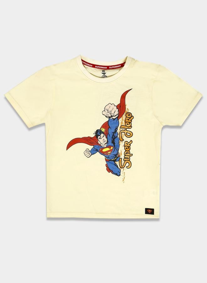سوبر مان تيشيرت عصري بياقة مستديرة وطبعة جرافيك - Image 1