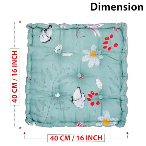 RRC Super Soft Microfiber Cotton Square Floor Pillow Tufted Cushion Thick Chair Cushion,Setting Cushion, Printed Seat Cushion,Pack of 1 Chair Cushion 16X16(Inches) 41X41(Cm) - Image 5