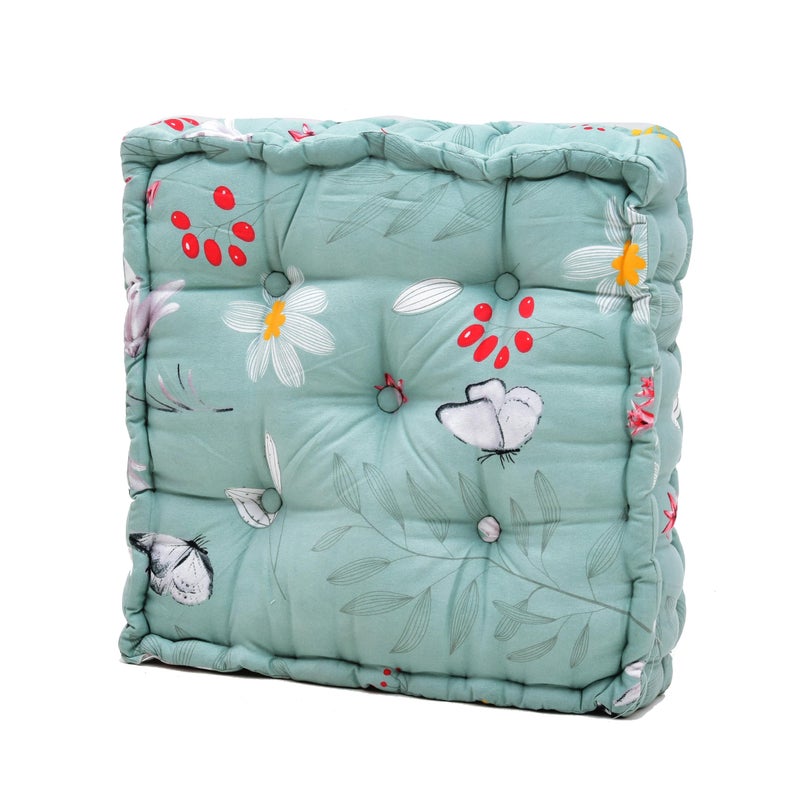 RRC Super Soft Microfiber Cotton Square Floor Pillow Tufted Cushion Thick Chair Cushion,Setting Cushion, Printed Seat Cushion,Pack of 1 Chair Cushion 16X16(Inches) 41X41(Cm) - Image 2