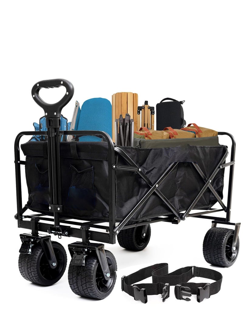 Collapsible Wagon Cart with Big Wheels, 300Lbs Beach Large Capacity Folding Wagons Outdoor Heavy Duty Portable Utility Foldable Grocery Cart for Camping Sports Shopping - pzsku/Z20CF03657D3117B688C2Z/45/_/1739217587/0592a73e-4114-4bfd-ad55-546fbe3d7f96