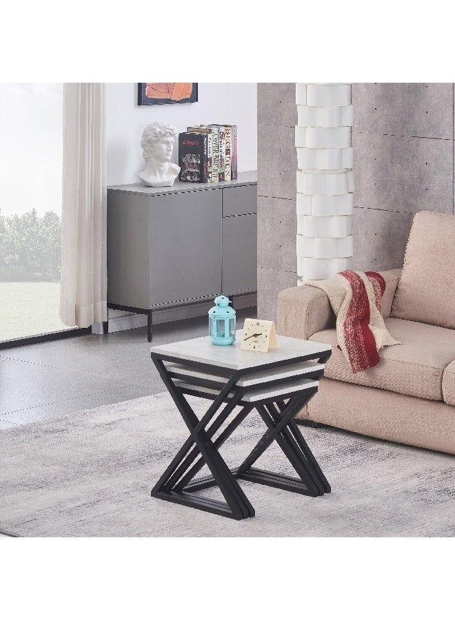Home Box Ascot 3-Piece Nesting Tables Set 40 x 50 x 45 cm  - Image 1