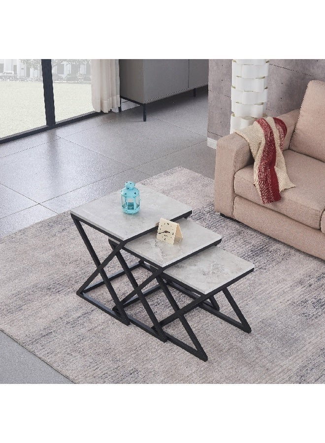 Home Box Ascot 3-Piece Nesting Tables Set 40 x 50 x 45 cm  - Image 3