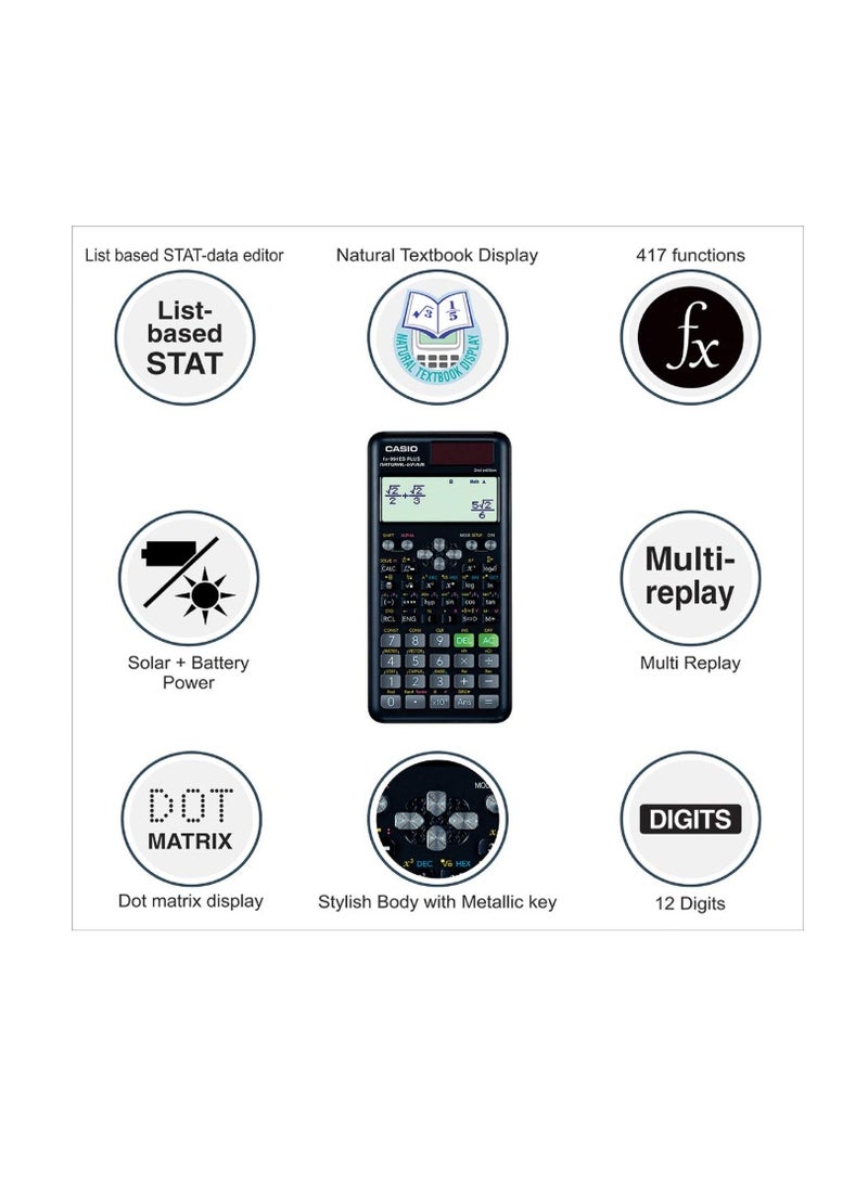 كاسيو casio Fx-991 Cw– Advanced Scientific Calculator with High-Res 4-Tone Display | Natural black - Image 3