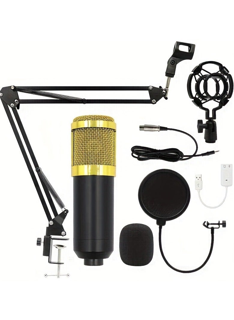 Condenser Microphone BundleMic Kit BM800 Professional Suspension Microphone Kit Live Broadcasting Recording Condenser Microphone With Adjustable Mic Suspension Scissor Arm  - Image 1