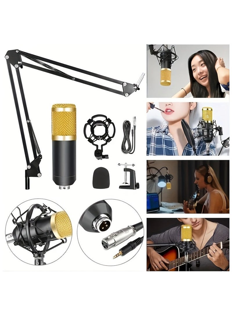 Condenser Microphone BundleMic Kit BM800 Professional Suspension Microphone Kit Live Broadcasting Recording Condenser Microphone With Adjustable Mic Suspension Scissor Arm  - Image 5