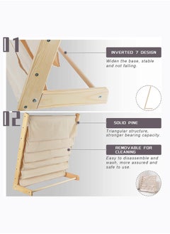 Arabest Bookshelf for Kids, Baby Bookshelf 6 Tier Kids Book Shelf Natural Beige Sling Book Rack for Kids Bedroom Playroom Toy Storage (Wood: 29.5" L)  - Image 5