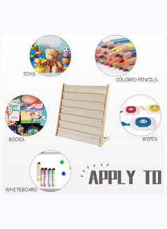 Arabest Bookshelf for Kids, Baby Bookshelf 6 Tier Kids Book Shelf Natural Beige Sling Book Rack for Kids Bedroom Playroom Toy Storage (Wood: 29.5" L)  - Image 4