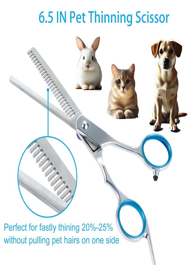 lengnoyp 5 in 1 Premium Dog Grooming Scissors, Professional Dog Scissors for Grooming with Safety Round Tips, Lengnoyp Stainless Steel Thinning Shears, Pet Cat Shears for Grooming Kit - Image 5