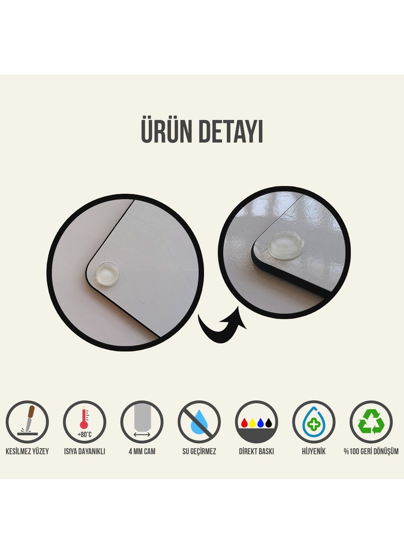 DECORITA Solid Color - Gray | Glass Cutting Board - Glass Cutting Table | 30cmx40cm  - Image 2