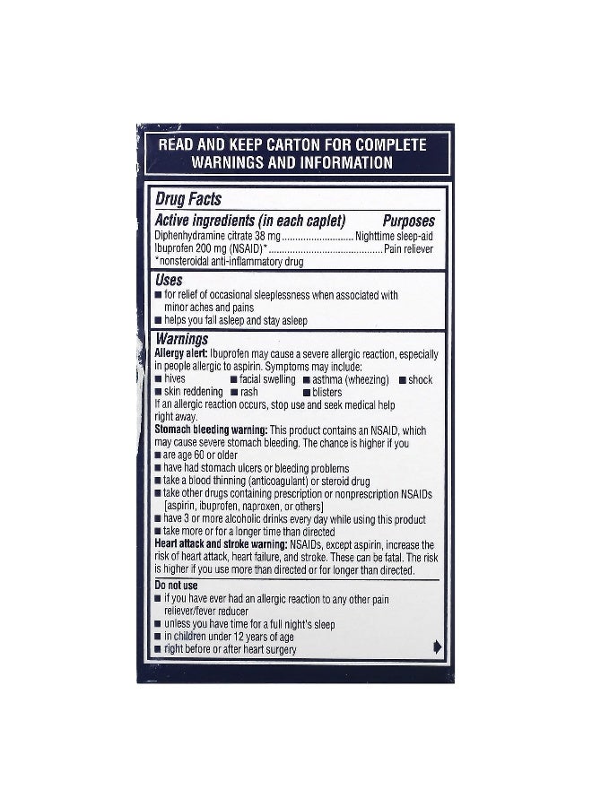 Advil Advil, PM, Ibuprofen, 200 mg , 120 Coated Caplets - Image 3