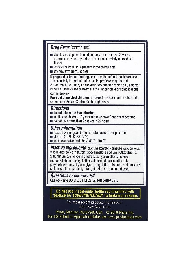 Advil Advil, PM, Ibuprofen, 200 mg , 120 Coated Caplets - Image 4