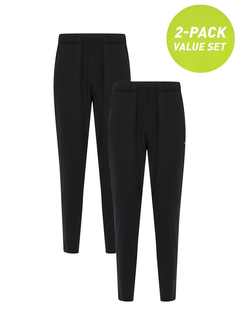 Demix Men’s Demix Black Training Trousers – Pull-On Design, Comfort Fit, and Durable Fabric for Workouts and Casual Wear (UAE/KSA, Alpha, S, Regular, Regular, Black 2 pcs) - Image 2