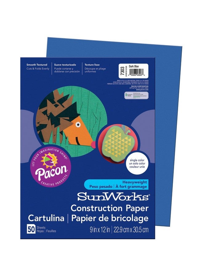 Prang Sunworks Construction Paper 50 Lb Text Weight 9 X 12 Dark Blue 50/Pack - Image 1