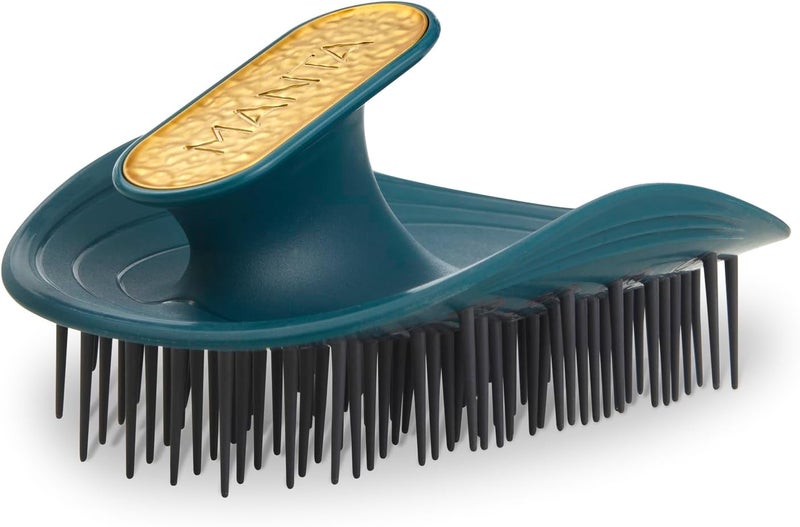 Manta Curls Anti-Breakage Hairbrush – Detangling Brush for Curly & Afro Hair, Gentle Wet & Dry Hairbrush for Women, Soft Teal - Image 1