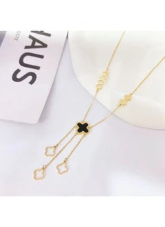 نيبمينينت Clover Necklace Female Niche Design Light Luxury New Lucky Grass Tassel Clavicle Chain 