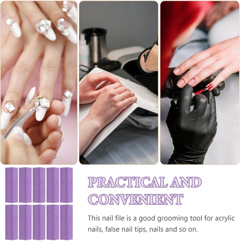 10pcs Nail Buffer Block and Nail File Set 4-Sided Purple Sponge Smoother Manicure Tool for Professional Art and Polishing at Home - Image 3