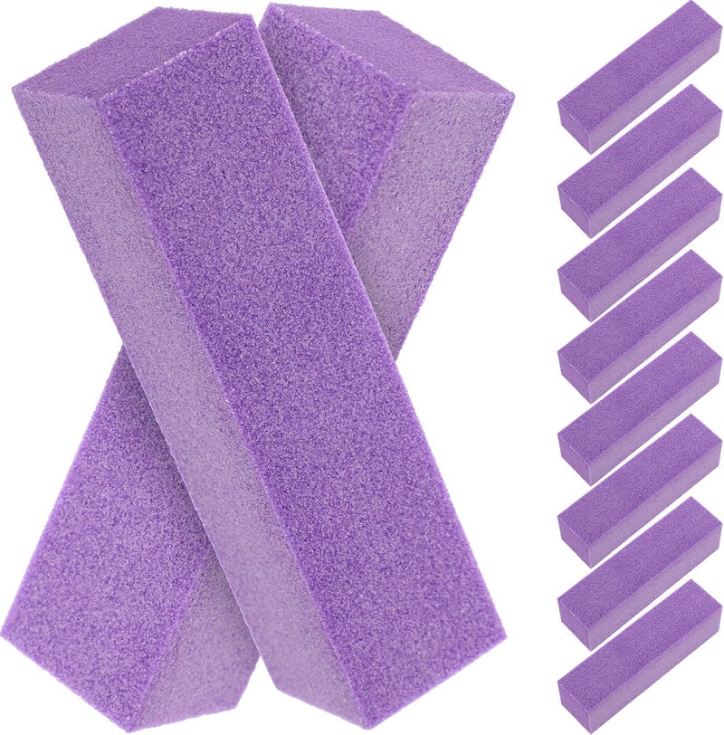 10pcs Nail Buffer Block and Nail File Set 4-Sided Purple Sponge Smoother Manicure Tool for Professional Art and Polishing at Home - Image 1