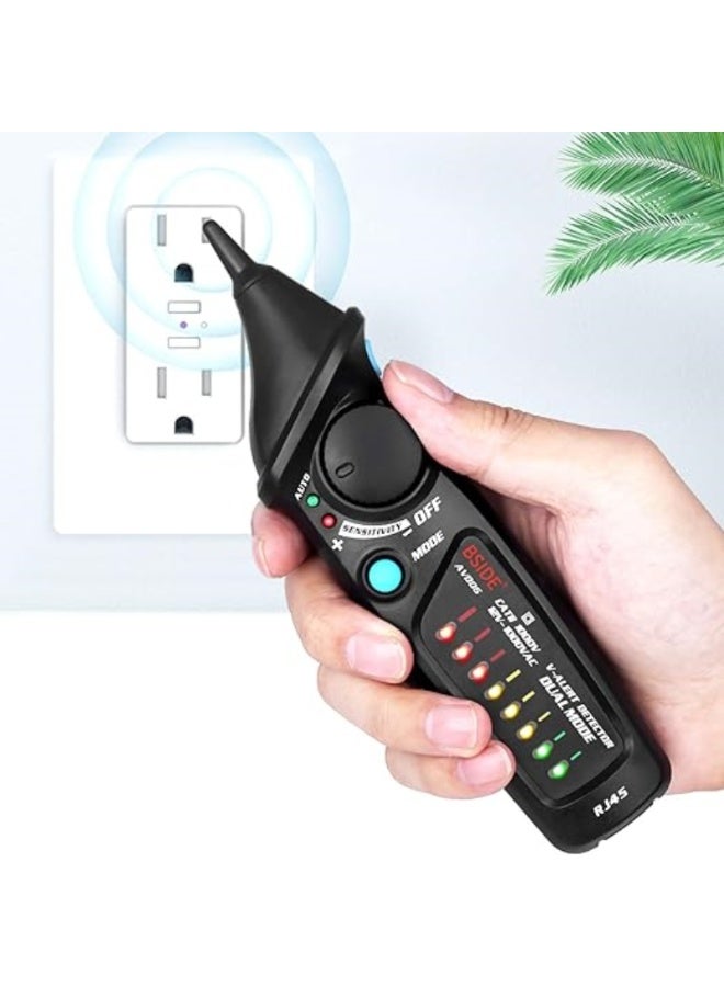 M MIAOYAN Non-Contact Voltage Detector Power Outlet AC Voltage Tester 12-1000V Auto/Manual Mode Adjustable Sensitivity NCV Live Wire Check with Color LED Indicator and Flashlight - Image 5