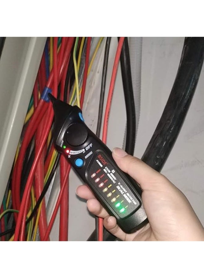 M MIAOYAN Non-Contact Voltage Detector Power Outlet AC Voltage Tester 12-1000V Auto/Manual Mode Adjustable Sensitivity NCV Live Wire Check with Color LED Indicator and Flashlight - Image 2