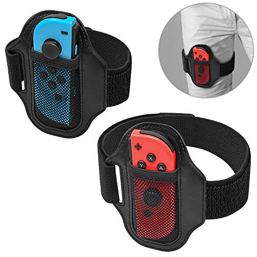 FASTSNAIL 2 Packs Leg Strap Compatible with Nintendo Switch Sports/Ring Fit Adventure, 2 Sizes Adjustable Velcro Straps Compatible with Nintendo Switch & OLED Model Controller Games Accessories - Image 1