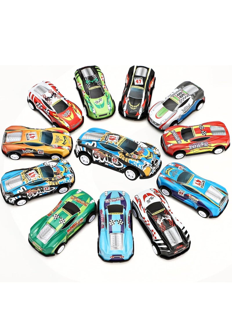 Toy Box Metal Pull Back Cars Friction Power Alloy Casting Model Cars Mini Race Cars for Toddler 12pcs - Image 1