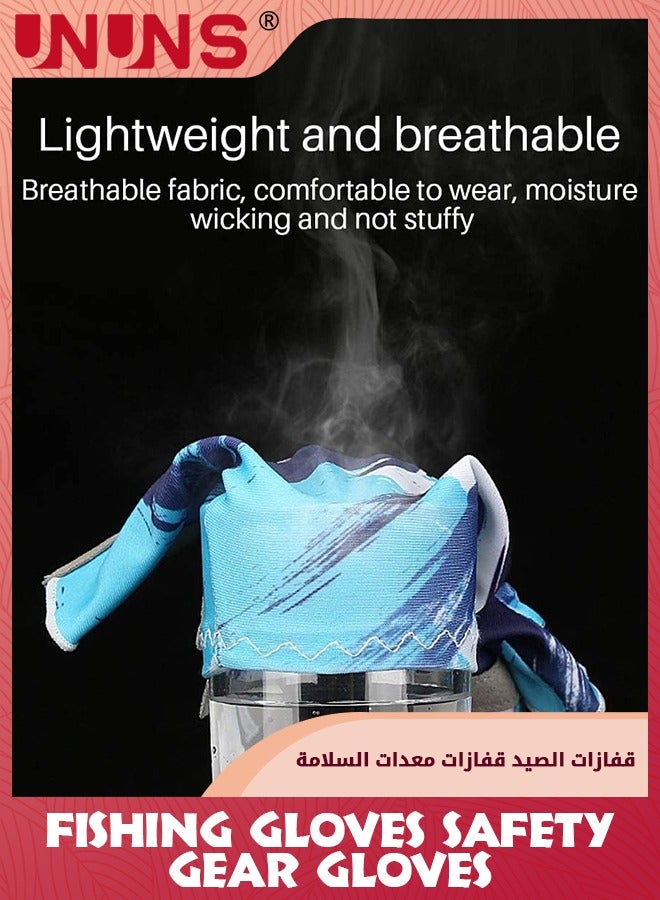 UNUNS Fishing Gloves,Fishing Fingerless Gloves For Men Women,UV Protection Sun Gloves,Breathable Non-Slip Wear-Resistant Fishing Gear Gloves For Cycling Fishing Boating Surfing Hiking Kayaking-Blue L - Image 4