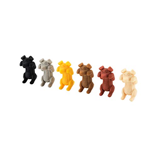 True Zoo Spot On Wine Charms, Silicone Dog Drink Markers, Fits Glasses and Cans, Dishwasher Safe, Multicolor, Set of 6 - Image 1