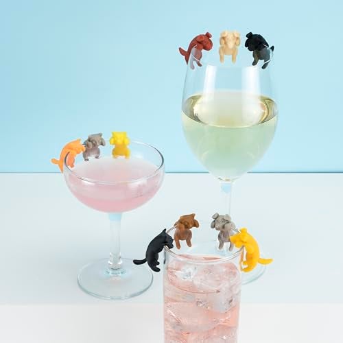 True Zoo Spot On Wine Charms, Silicone Dog Drink Markers, Fits Glasses and Cans, Dishwasher Safe, Multicolor, Set of 6 - Image 4