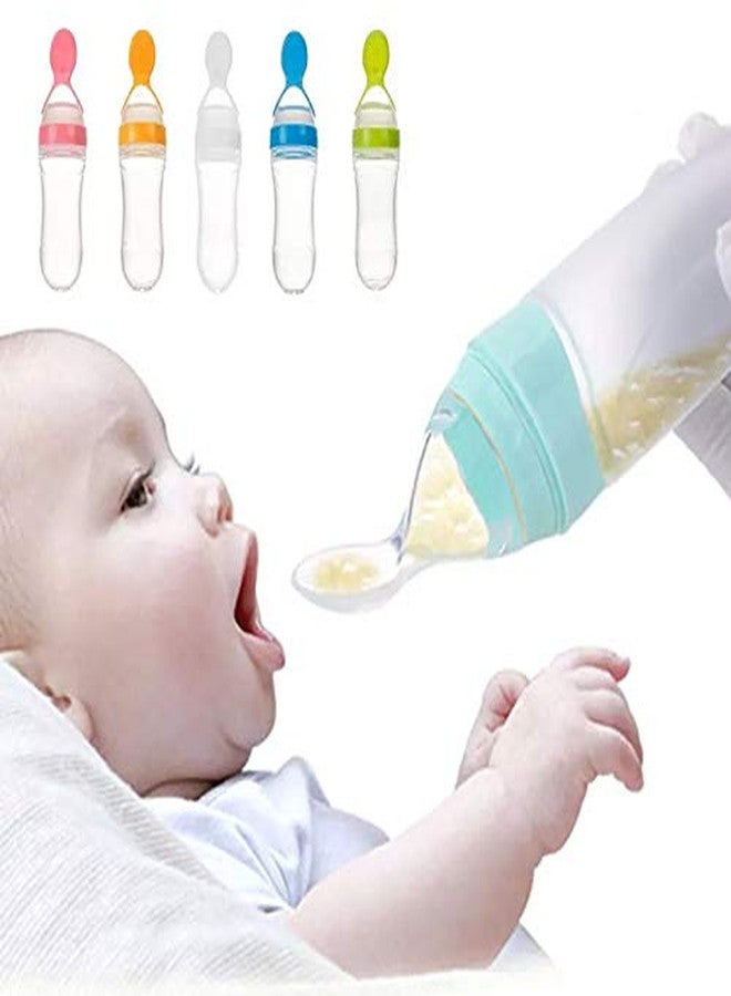 Heights Silicone Squeeze Food Feeder with Plastic Spoon (Blue) - Image 4