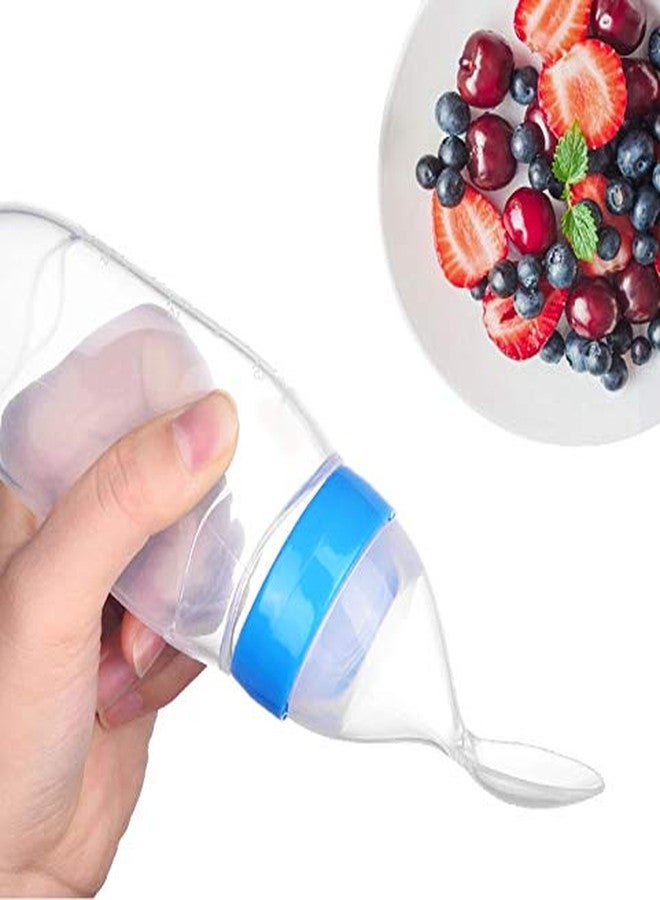Heights Silicone Squeeze Food Feeder with Plastic Spoon (Blue) - Image 1