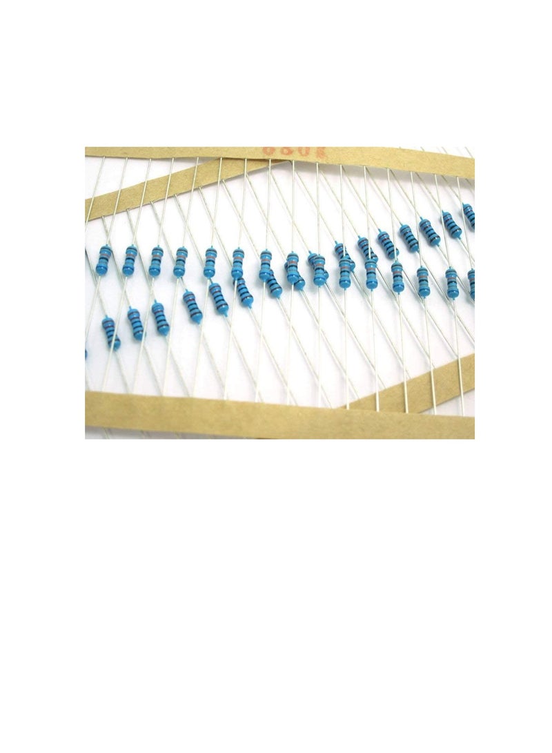 1/4W Metal Film Resistor, 5 Colour Ring Band 1% Ω Ohms Tolerance, For Electrical DIY Pack of 50 (1/4W 10KΩ (10000ohms))  - Image 2