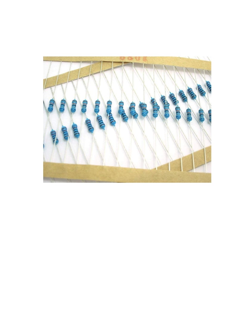 1/4W Metal Film Resistor, 5 Colour Ring Band 1% Ω Ohms Tolerance, For Electrical DIY Pack of 50 (1/4W 10KΩ (10000ohms))  - Image 1