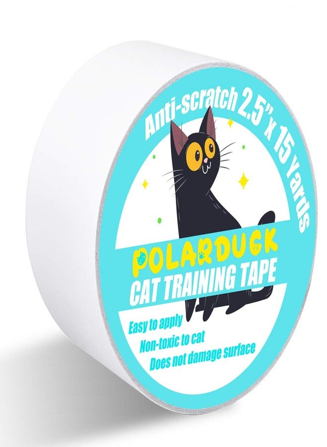 Polarduck Anti Cat Scratch Tape, 2.5 inches x 15 Yards Cat Training Tape, 100% Transparent Clear Double Sided Cat Scratch Deterrent Tape, Furniture Protector for Couch, Carpet, Doors, Pet & Kid Safe - Image 1