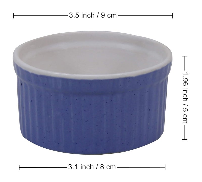 Reyavi Ceramic Ramekin Bowls for Baking dish Serving and Dipping Small Bowl for Chutney Sauce and Desserts Microwave Dishwasher and Oven Safe Set of 5125ml Multicolour - Image 3