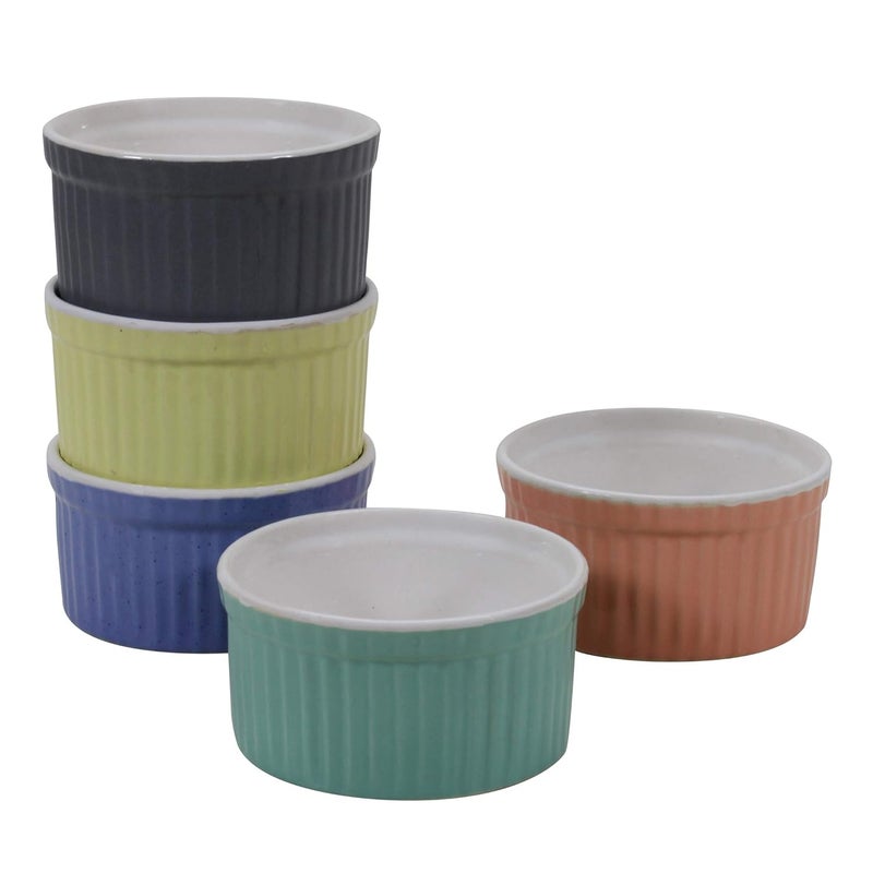 Reyavi Ceramic Ramekin Bowls for Baking dish Serving and Dipping Small Bowl for Chutney Sauce and Desserts Microwave Dishwasher and Oven Safe Set of 5125ml Multicolour - Image 5