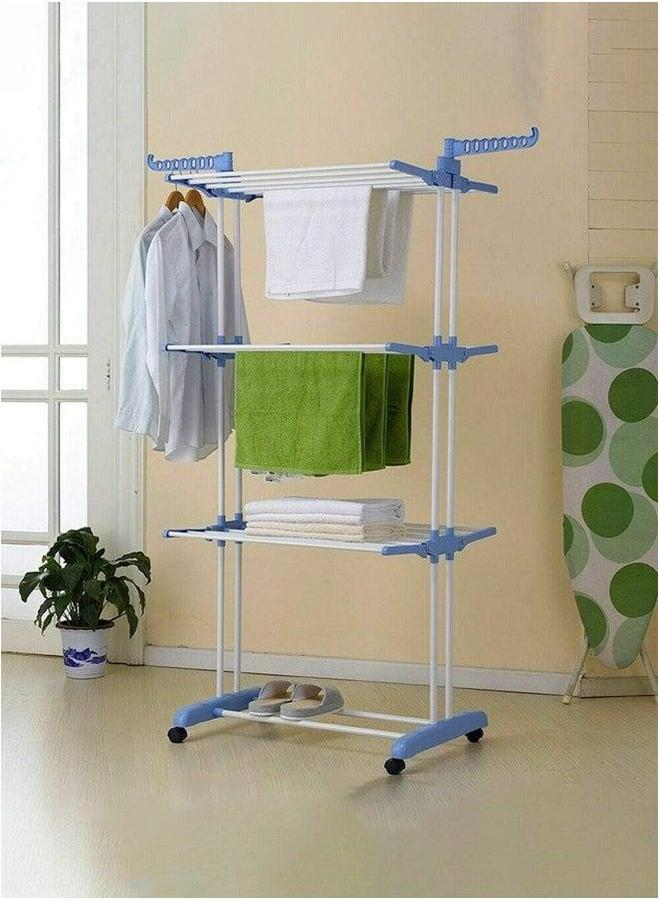 HOMESTAR Foldable 3 Tier Clothes Drying Rack for Laundry Rolling - Image 3
