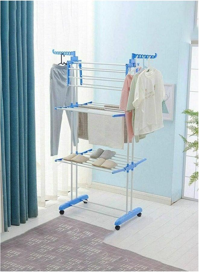 HOMESTAR Foldable 3 Tier Clothes Drying Rack for Laundry Rolling - Image 4