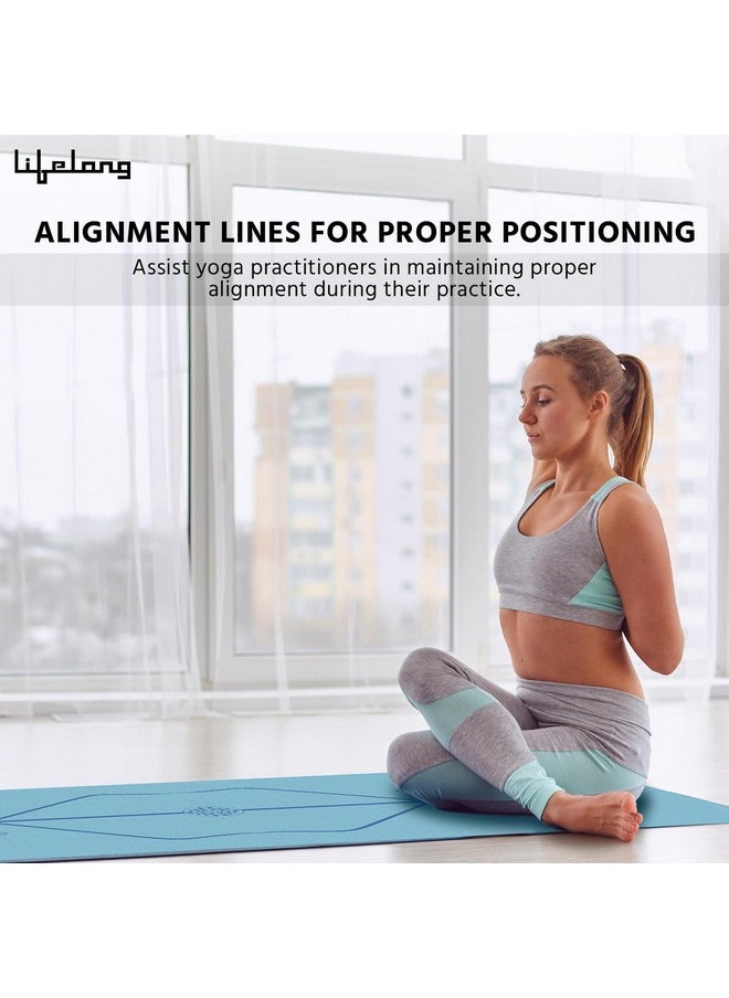 Lifelong Lifelong Yoga mat for Women & Men TPE Material 6mm Anti-Slip Yoga Mat with Bag for Gym Workout|Exercise Mat For Home Gym|Yoga Mat For Gym Workout and Yoga Exercise (Blue, LLYM75)  - Image 3