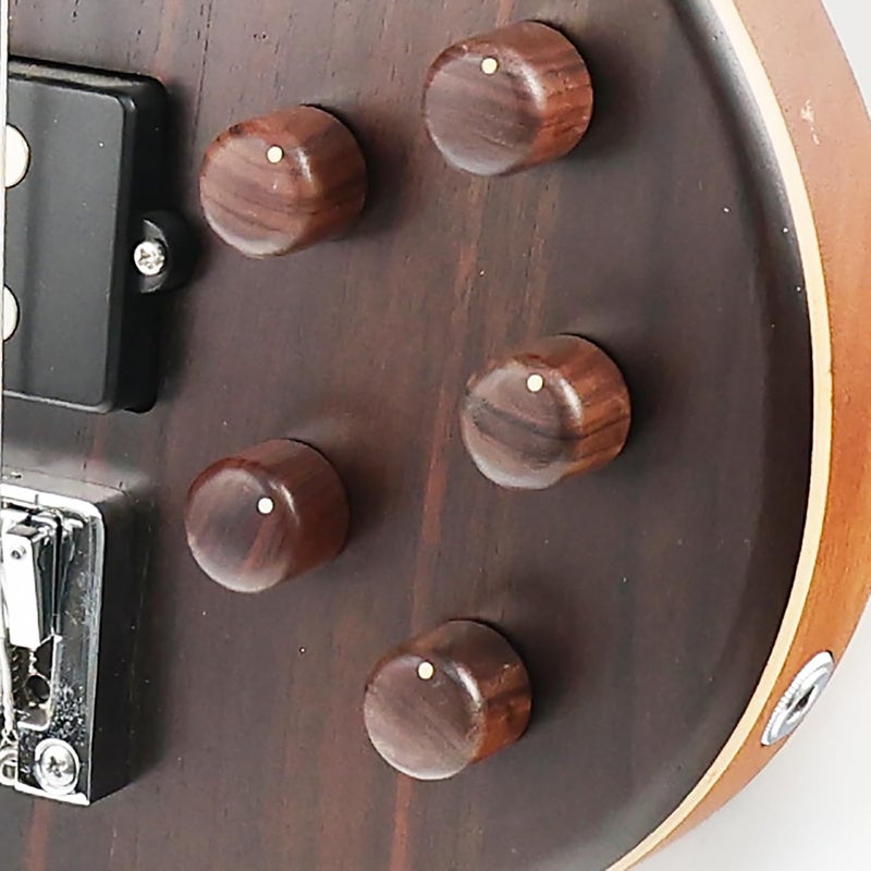 OVSAL Rose Wood Guitar Volume Tone Knobs With Brass Hole - Bass and Electric Control Replacement for Strat Telecaster Jazz Gibson Les Paul - 4Pcs Red - Image 4