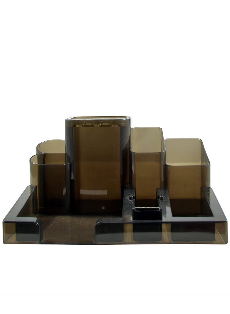 Eagle 8 Compartment Organizer Transparent Smoked Desk - Image 4